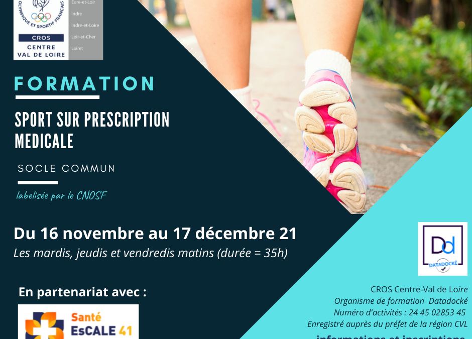 Formation “Sport sur prescription médicale” à Blois en novembre et décembre 2021